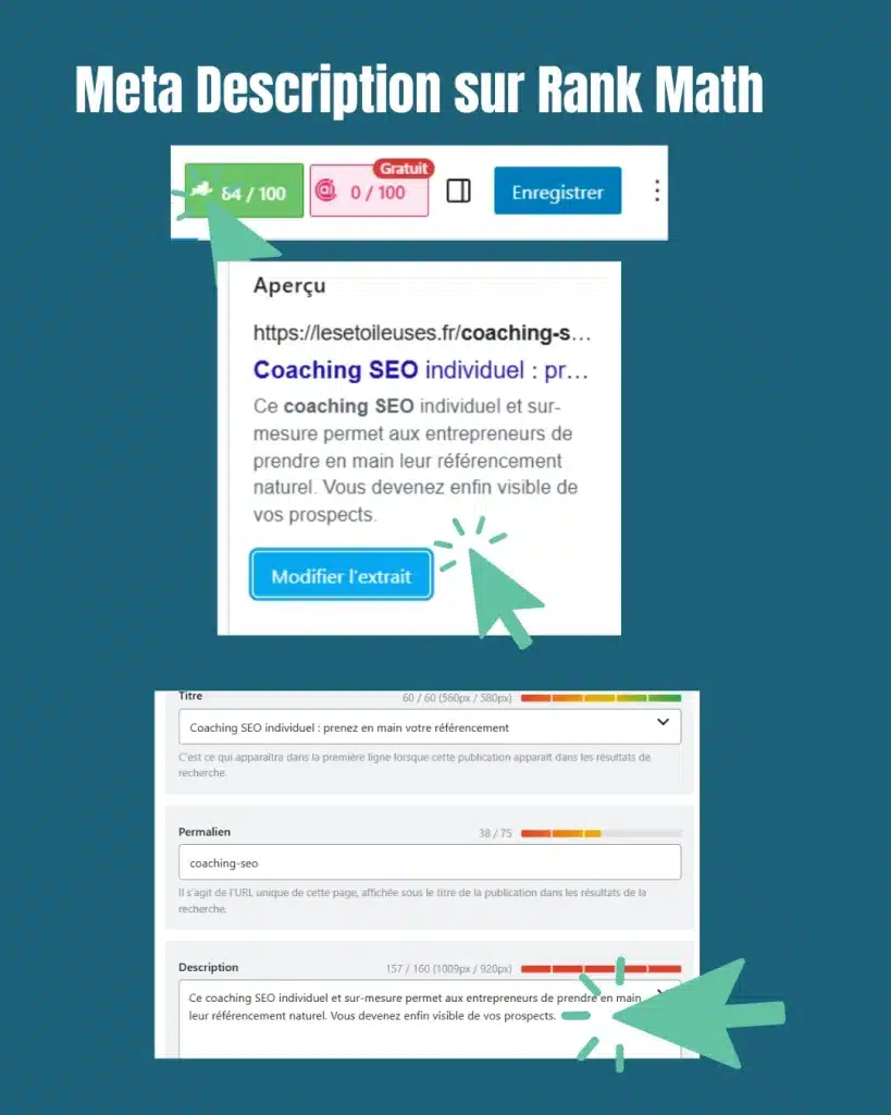 corriger meta description sur rank math